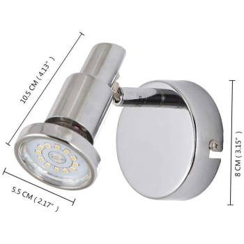 Kinkiet niklowana lampa ścienna IP22 łazienka salon z żarówką GU10 LED 3W [Artp]
